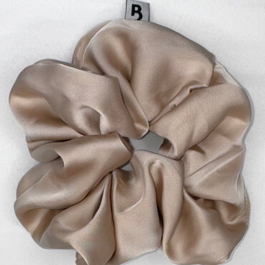 The Balance Brush Oversized Satin Scrunchie Black, Cream & Champagne