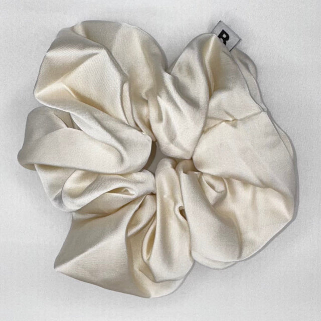 The Balance Brush Oversized Satin Scrunchie. Black, Cream & Champagne
