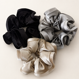The Balance Brush Luxury Velvet Scrunchie Trio – Cool Tones (3-Pack)