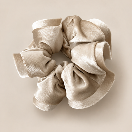 The Balance Brush Luxury Velvet Scrunchie Cream, Silver, Chocolate & Black
